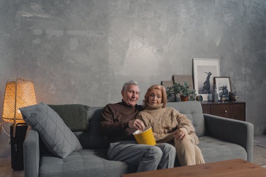 senior couple enjoying their new home