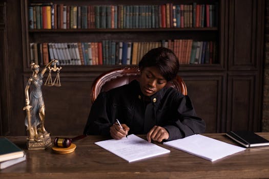 courtroom with judge and gavel