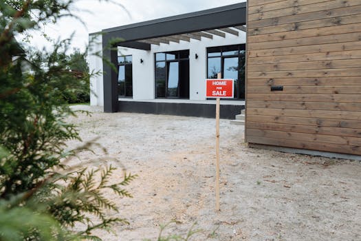 house with “for sale” sign