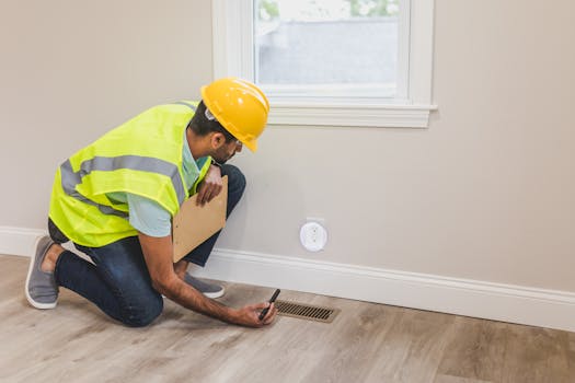 home inspector checking a house