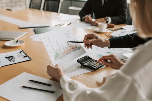 credit report and calculator on desk