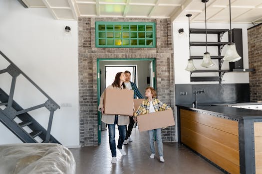 family moving into a smaller home