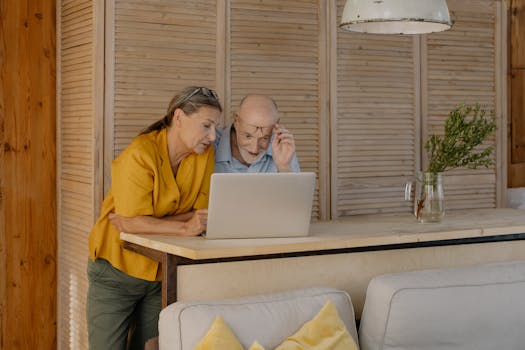 retired couple looking at a smaller home