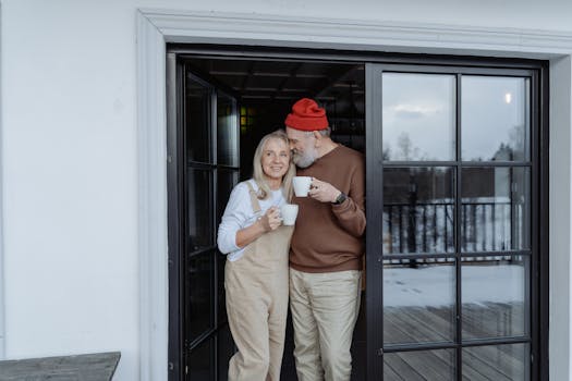 Retired couple enjoying their renovated home