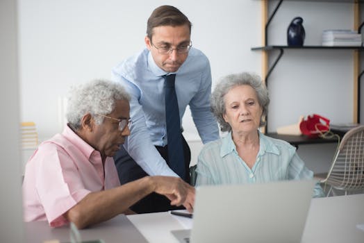 elderly couple discussing finances