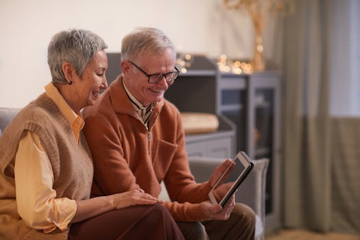 senior couple discussing finances with family